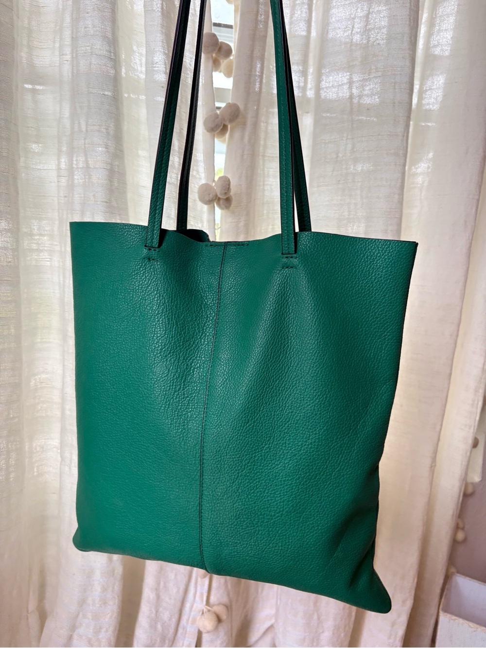 Banana Republic Green Leather Tote Bag